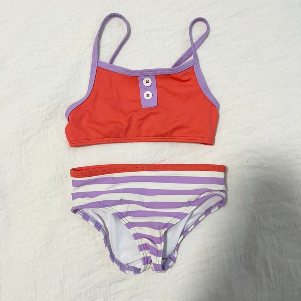 Mini Boden Baby Girl's Red & Purple Bikini Bathing Suit Size 2-3 Years